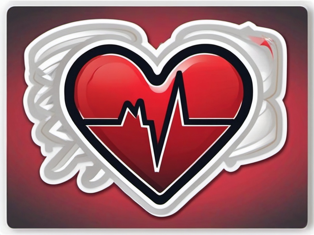 Heartbeat Sticker - Exciting heartbeat, ,vector color sticker art,minimal