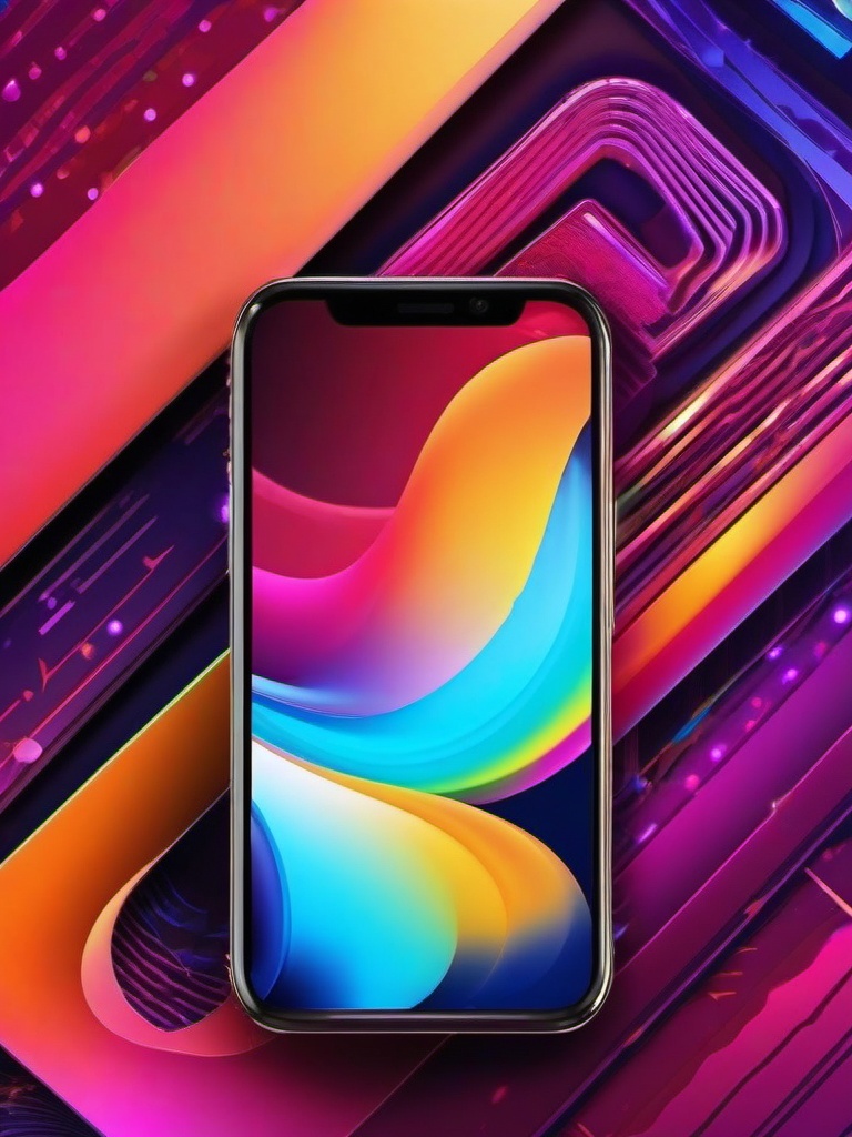 Cool Wallpapers for Phone - Futuristic Mobile Device wallpaper splash art, vibrant colors, intricate patterns