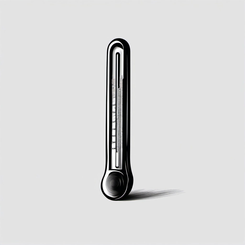 sketch of clinical thermometer  minimal rough sketch scribbles,doodles,black and white