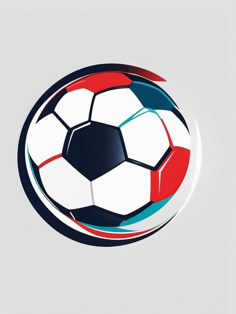 Soccer Ball  minimalist design, white background, professional color logo vector art