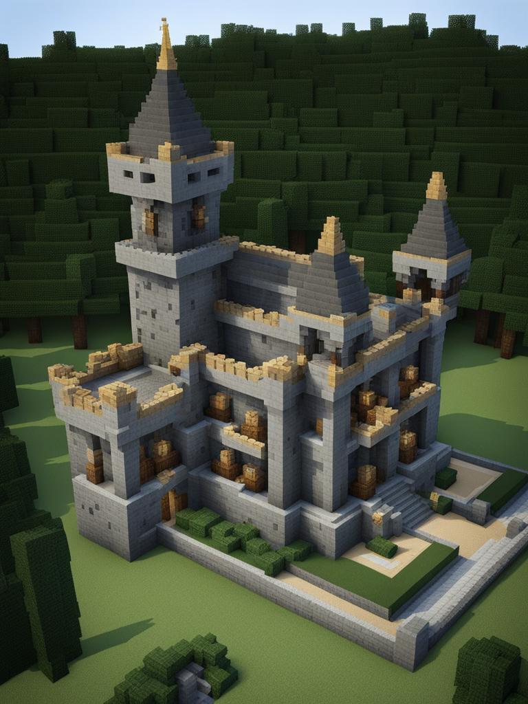 knight's stronghold with a grand hall and suits of armor - minecraft house design ideas minecraft block style