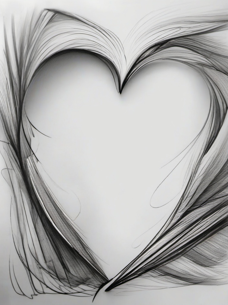 pencil sketch of love  minimal rough sketch scribbles,doodles,black and white