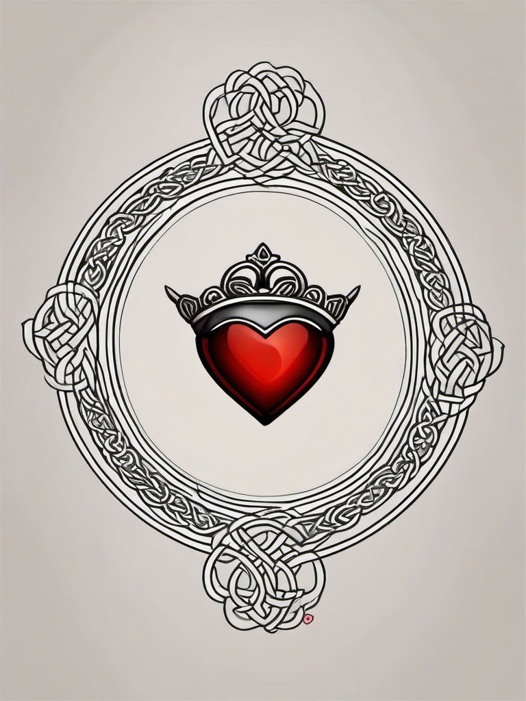 celtic claddagh tattoo designs  simple color tattoo,minimal,white background