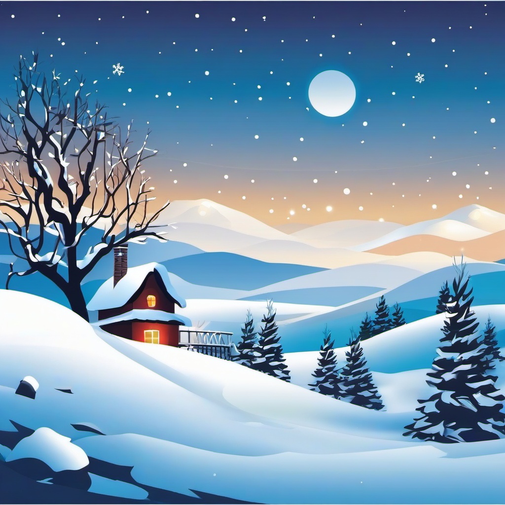 Christmas Pictures clipart - snowy winter landscape  vector clipart