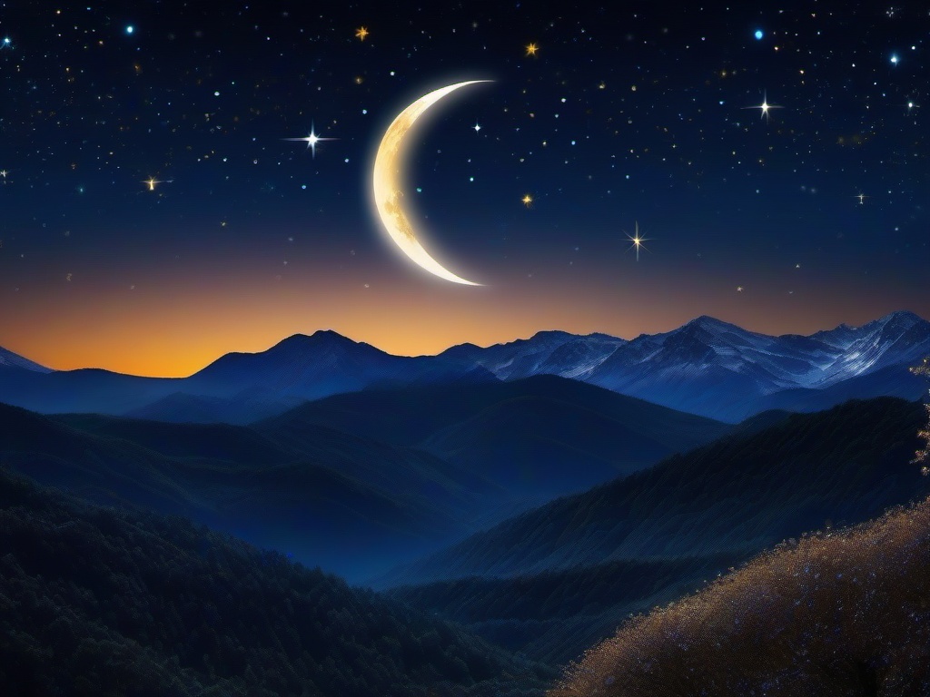 Night Sky Moon And Stars Background  ,desktop background wallpaper