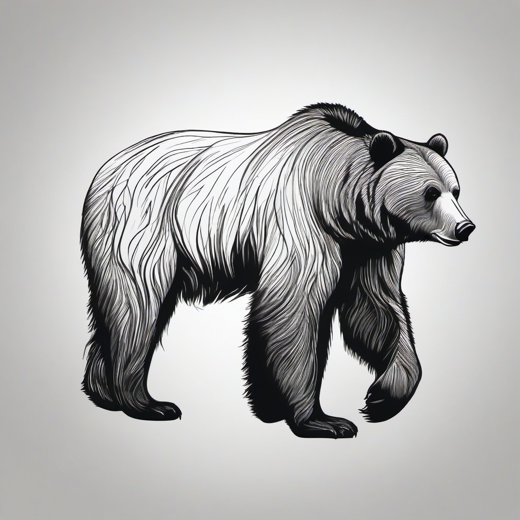 drawing of a kodiak bear  minimal rough sketch scribbles,doodles,black and white