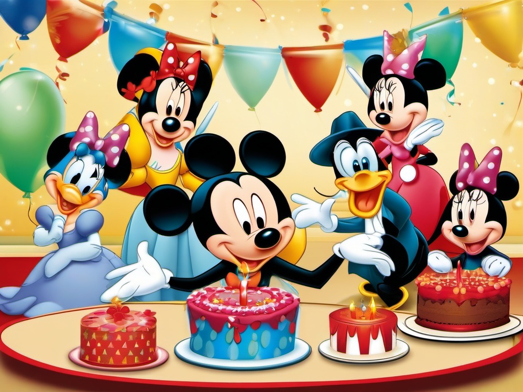 Disney clipart - Disney characters celebrating birthdays  