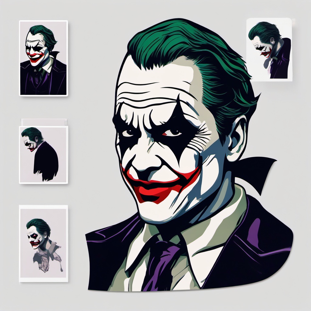 Joker Costume Tattoo - Tattoo inspired by the Joker character from costumes.  simple color tattoo,minimalist,white background