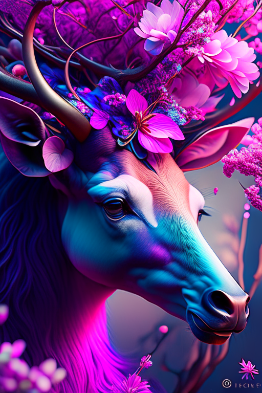 extremely psychedelic animal made of orchid and cherry blossom tree and mushroom, LSD, diffuse lighting, fantasy, intricate, elegant, highly detailed, lifelike, photorealistic, digital painting, artstation, illustration, concept art, smooth, sharp focus, art by John Collier and Albert Aublet and Krenz Cushart and Artem Demura and Alphonse Mucha