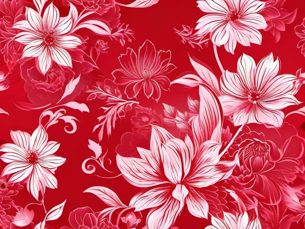 Flowers On Red Background - Red backdrop with a floral overlay.  background wallpaper