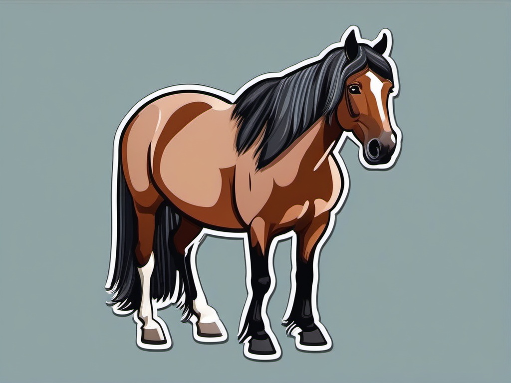 Roan Horse cartoon - horse with a unique coat color, often used for herding  cartoon sticker style