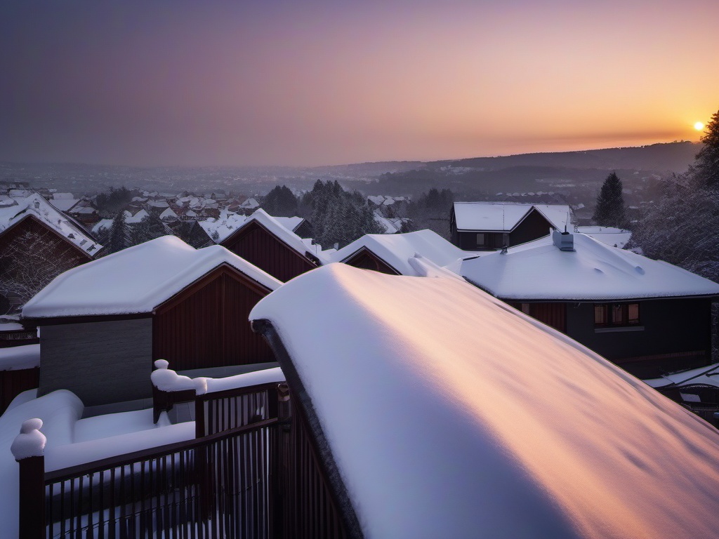 Snowy Rooftops in the Dusk  background picture, close shot professional product  photography, natural lighting, canon lens, shot on dslr 64 megapixels sharp focus