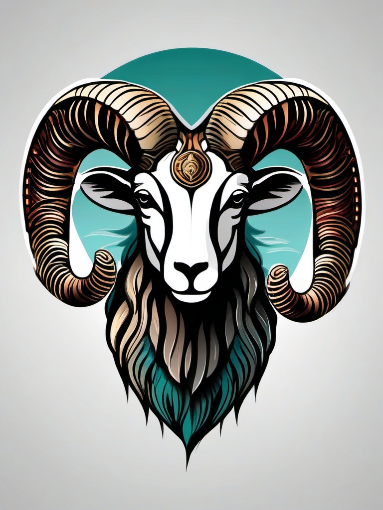 aries ram tattoo  simple vector color tattoo