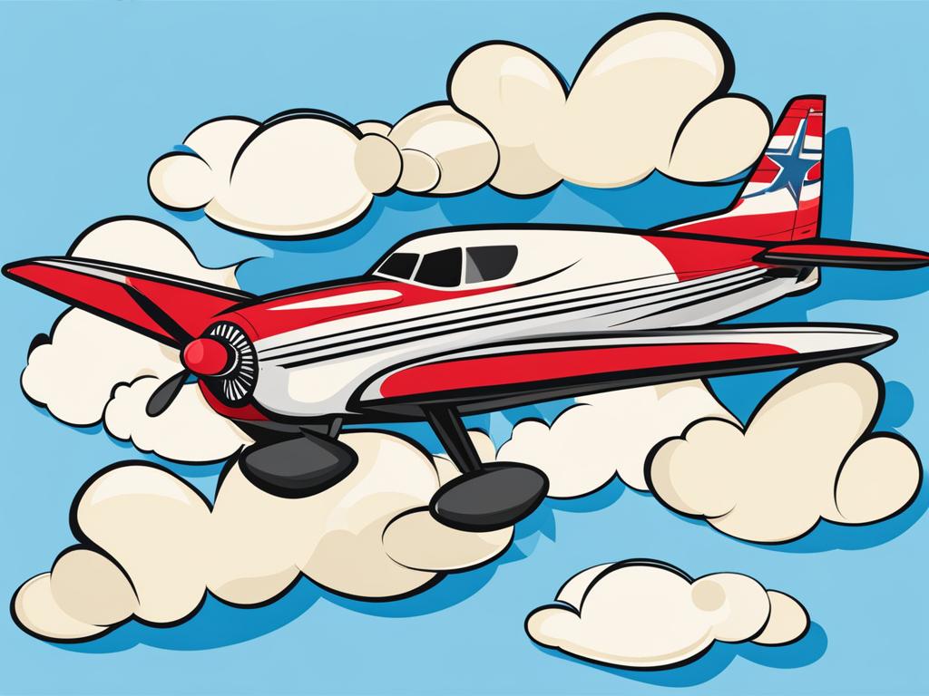 airplane clipart - a flying and airborne airplane soaring high. 