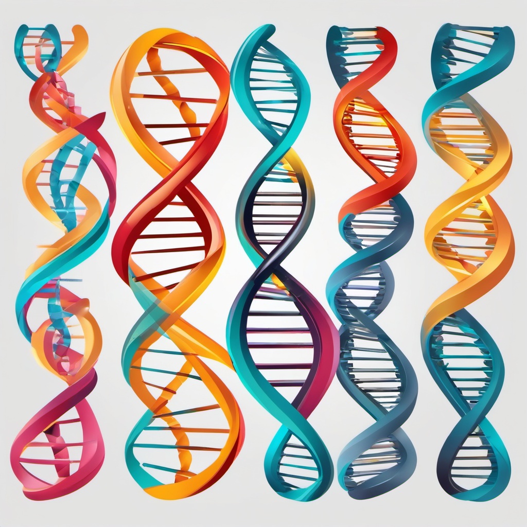 DNA Double Helix clipart - Molecular structure of genetic material, ,vector color clipart,minimal