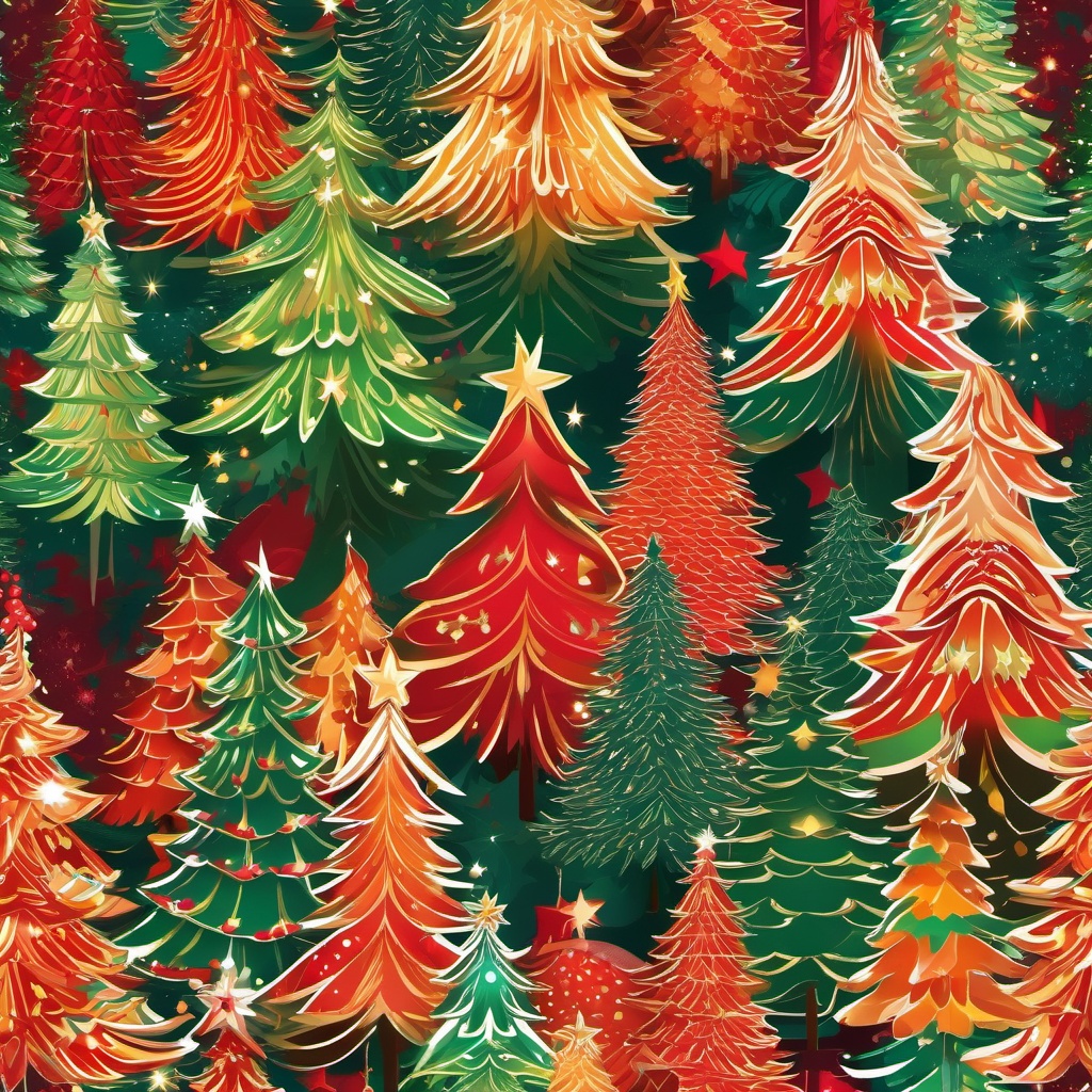 Christmas Tree Background - Festive Christmas Trees  intricate patterns, splash art, wallpaper art