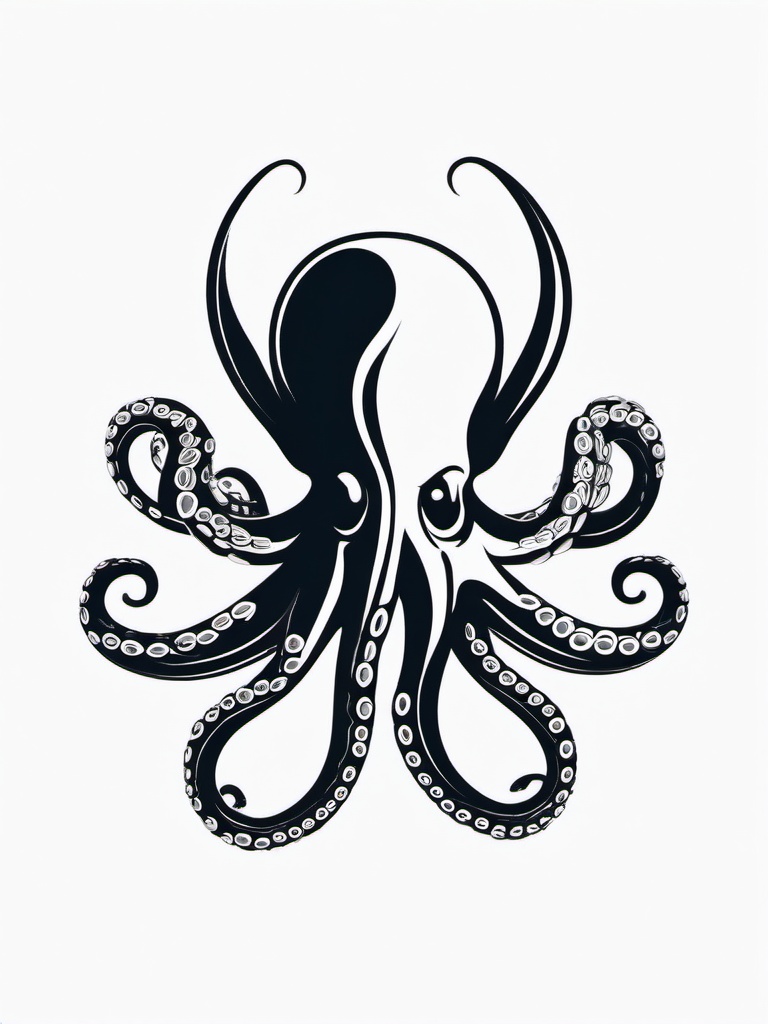 Simple Octopus Tattoo - Opt for simplicity with a straightforward and minimalist octopus tattoo design.  simple vector color tattoo,minimal,white background