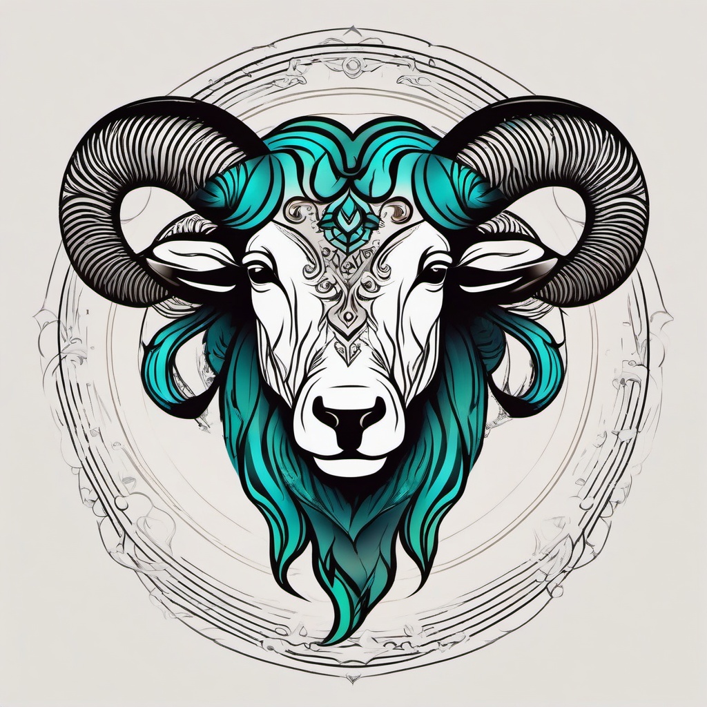 aries taurus tattoo  simple vector color tattoo