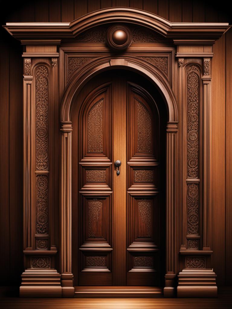 door clipart - an ornate wooden door, hinting at mystery and adventure 