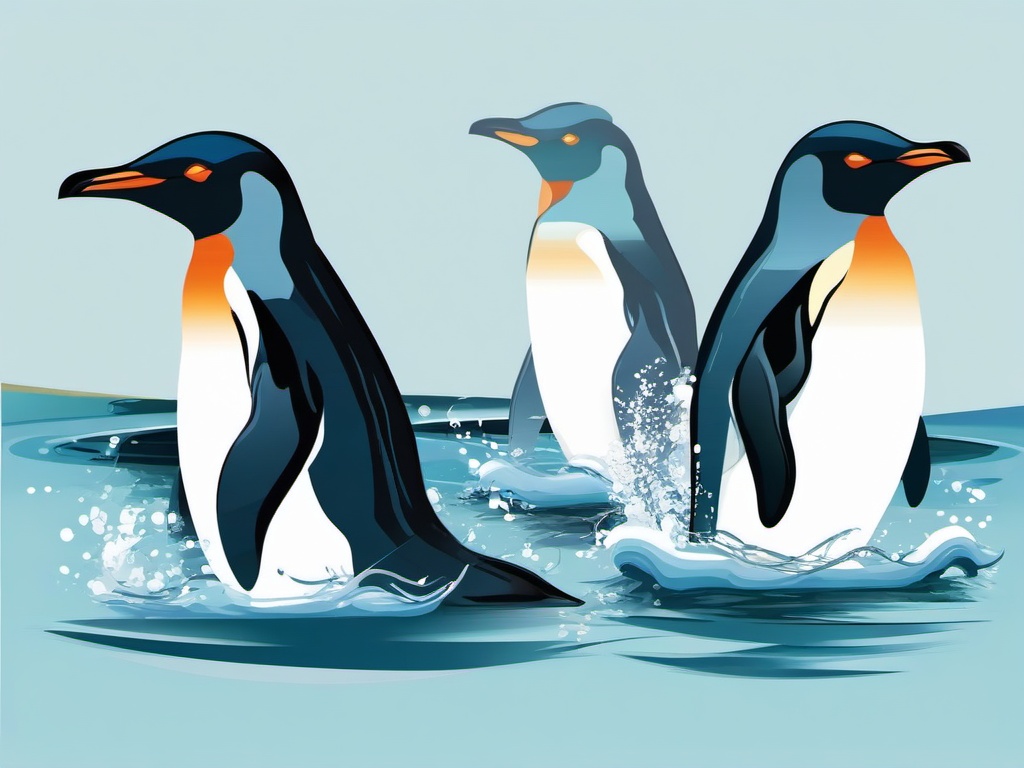 Penguin clipart - penguin swimming in the ocean  