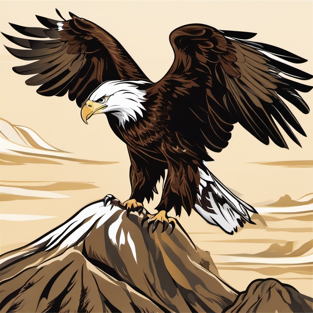 Eagle clipart - eagle in the process of taking off  