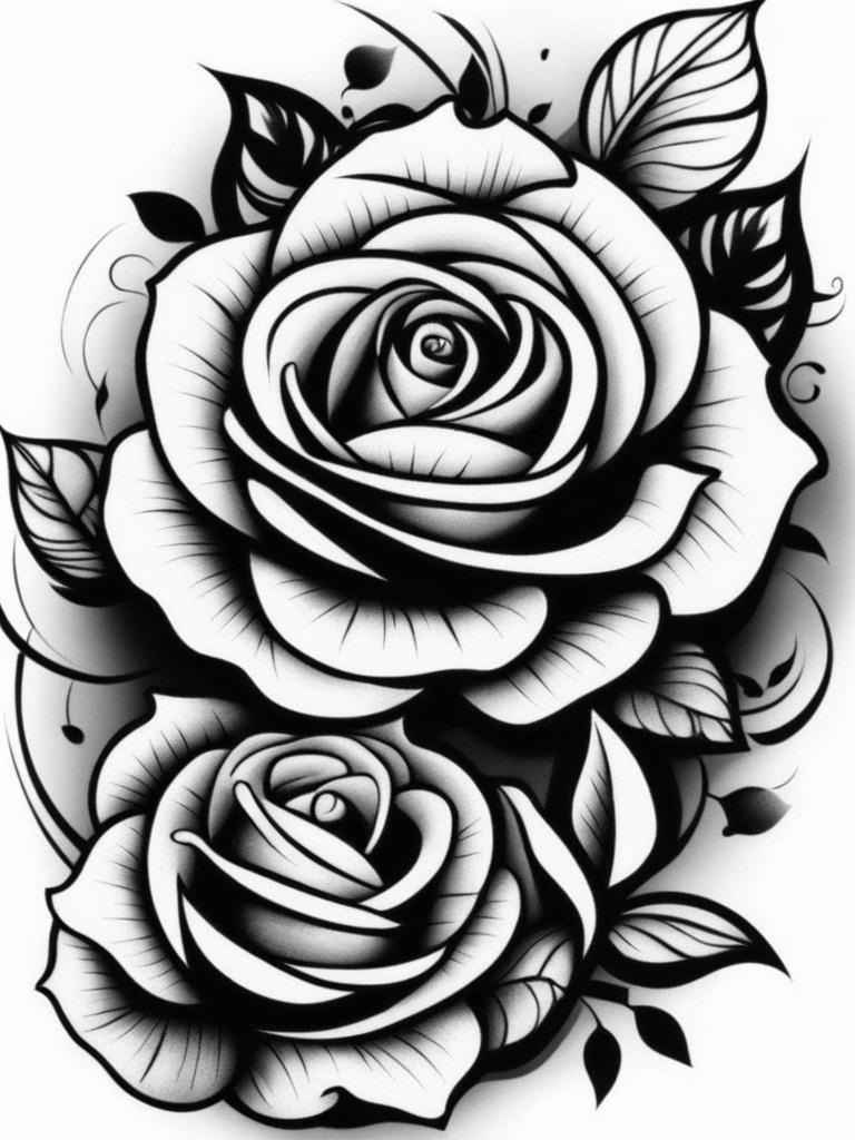 rose tattoos for men black and white design 