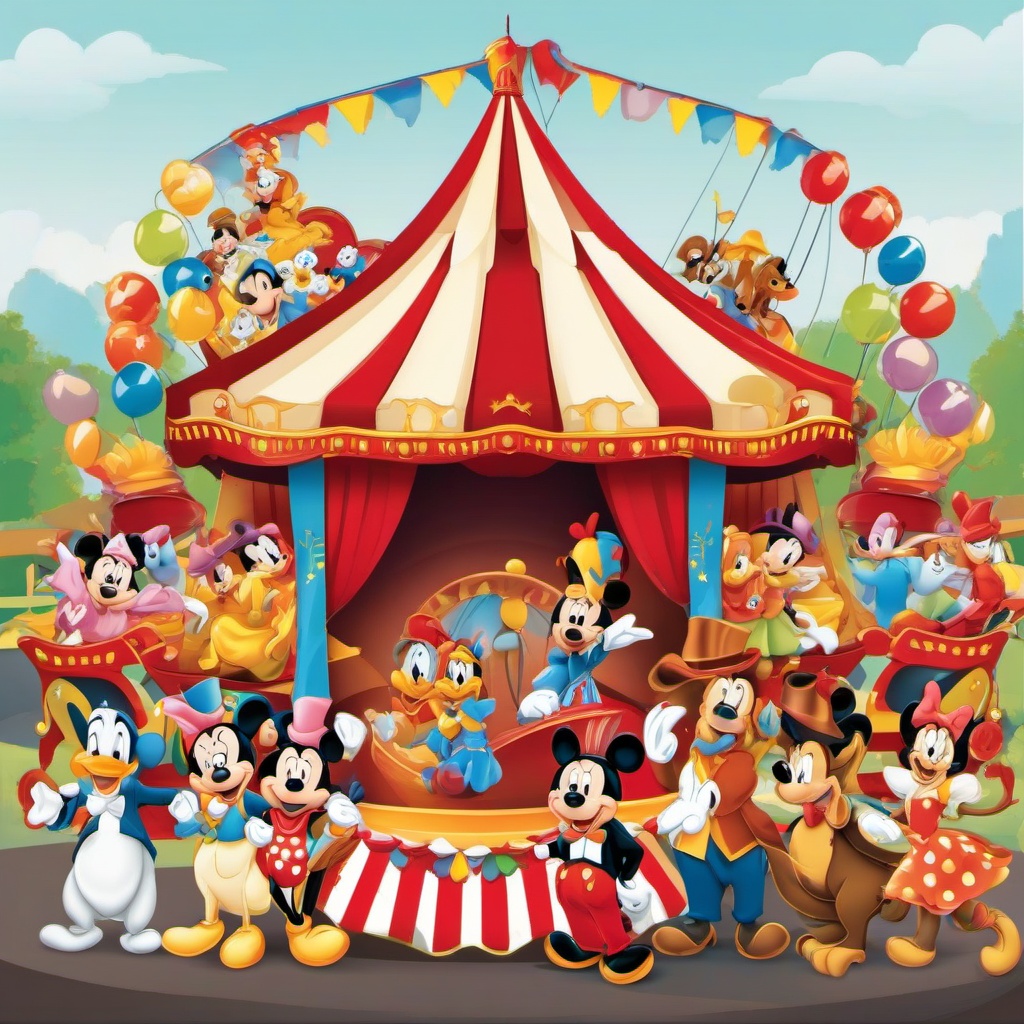 Disney clipart - Disney characters at a carnival  