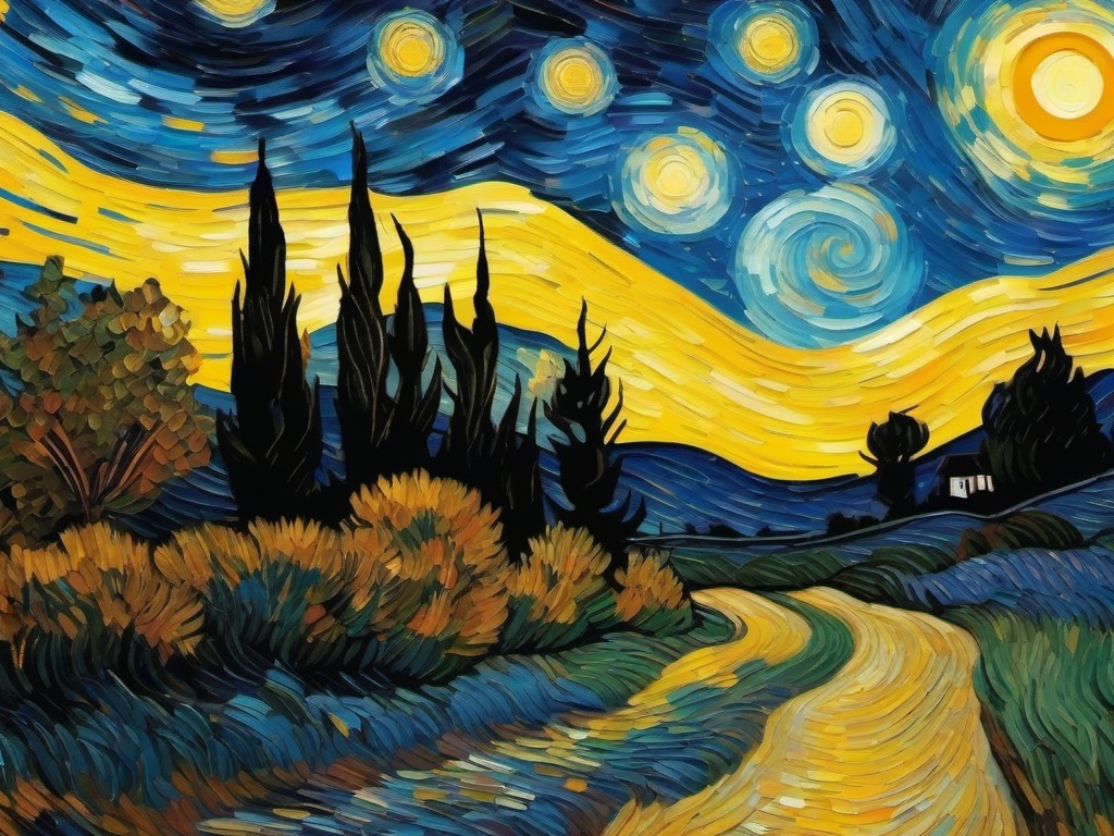 Van Gogh Starry Night Wallpaper 4K  