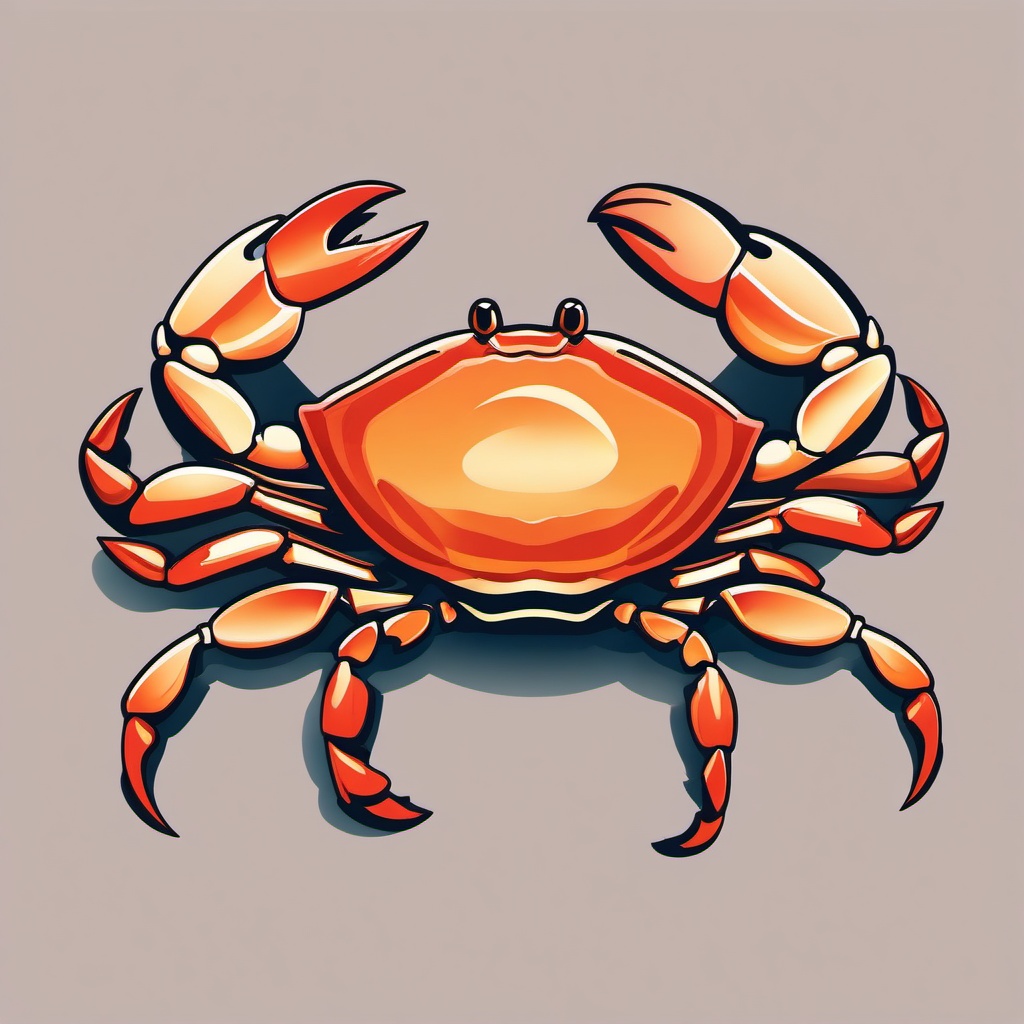 Crab clipart - crab with a pearl in its claw  color,minimalist,vector clipart