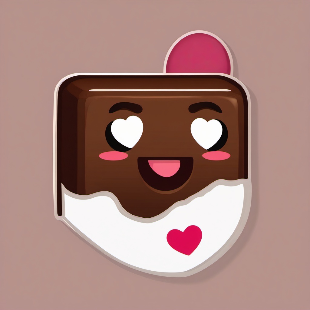 Chocolate Bar and Heart Eyes Emoji Sticker - Sweet love expression, , sticker vector art, minimalist design