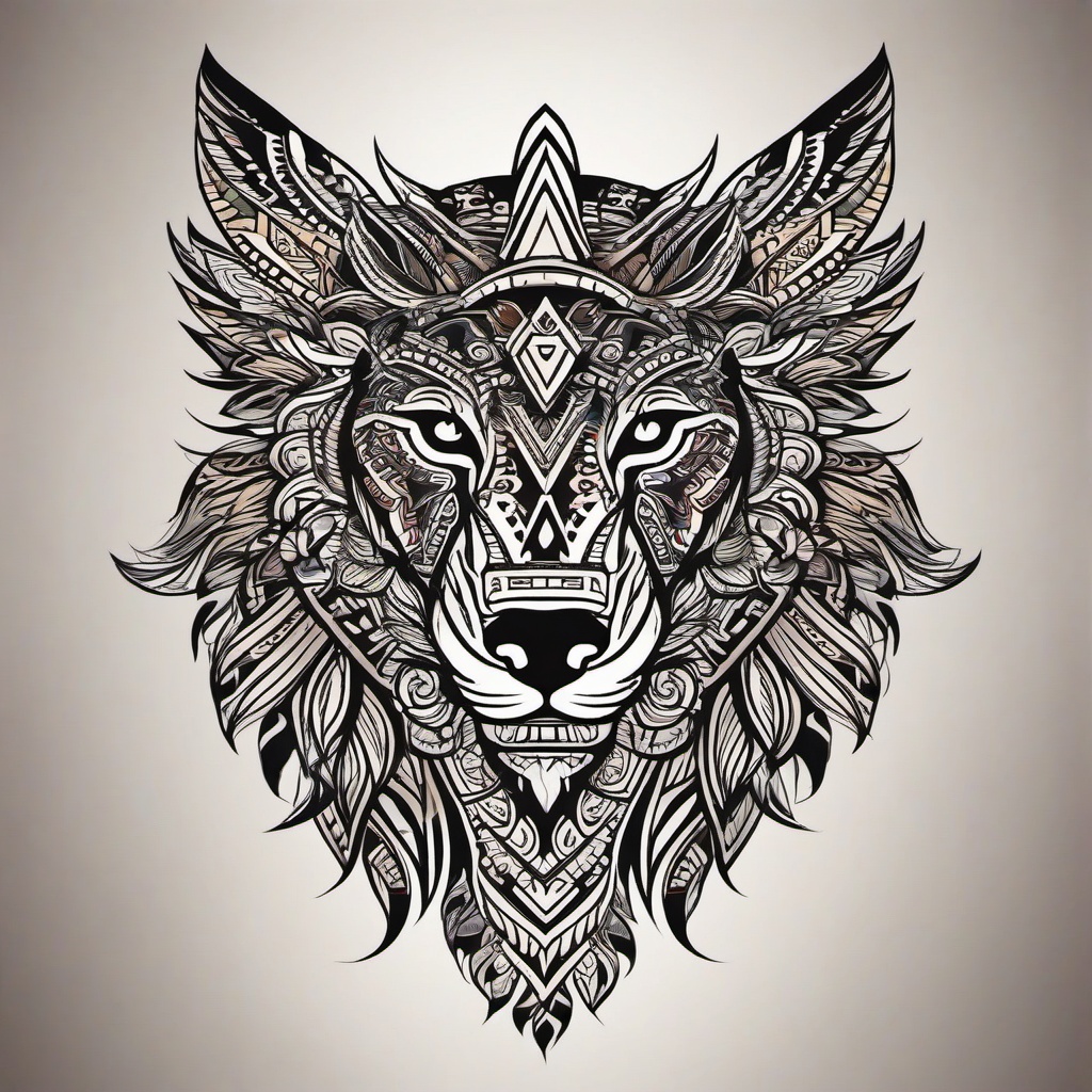 aztec animal tattoos  simple vector color tattoo