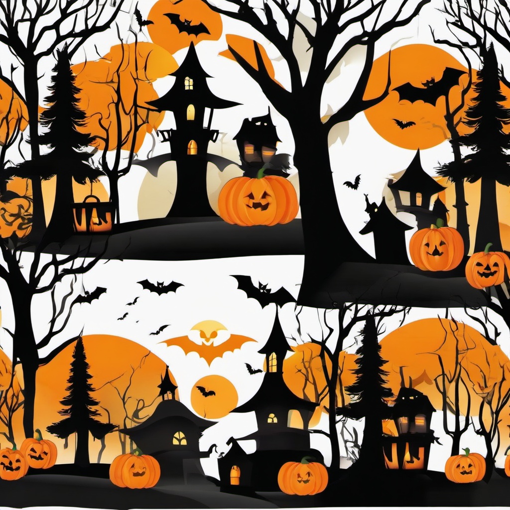 Happy Halloween clipart - haunted forest  clipart