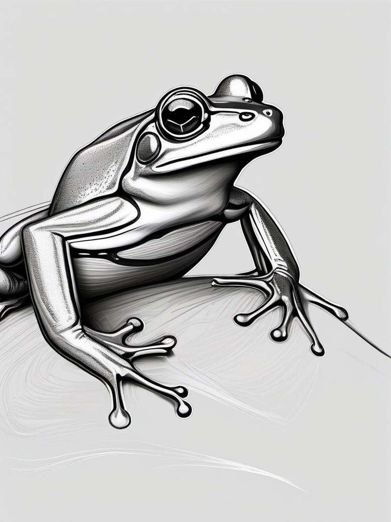 drawing of white-lipped frog  minimal rough sketch scribbles,doodles,black and white