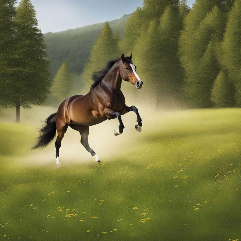 horse clipart - galloping gracefully in the meadow. 