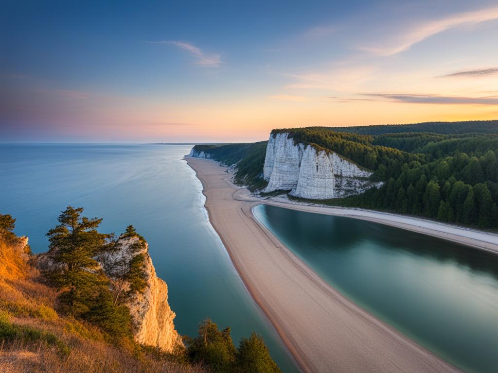 rügen's rugged cliffs - paint the dramatic beauty of rügen island's rugged cliffs, set against the backdrop of the baltic sea. 