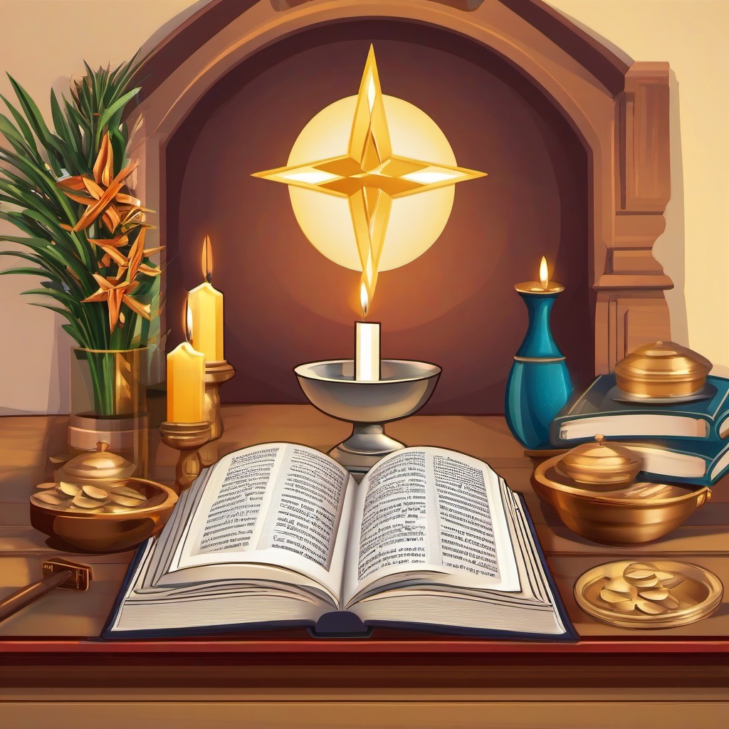 Bible clipart - Bible featured in a family altar  