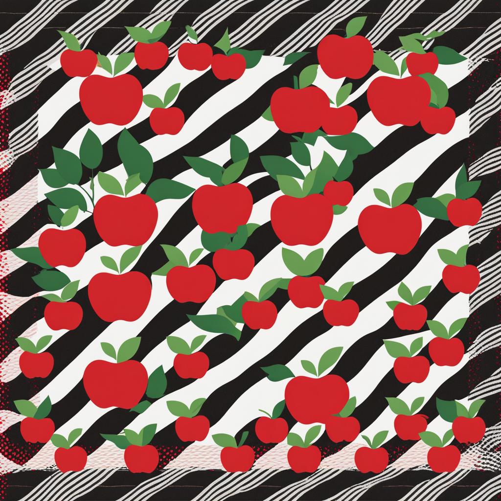 apple clipart on a picnic blanket - highlighting its iconic shape. 