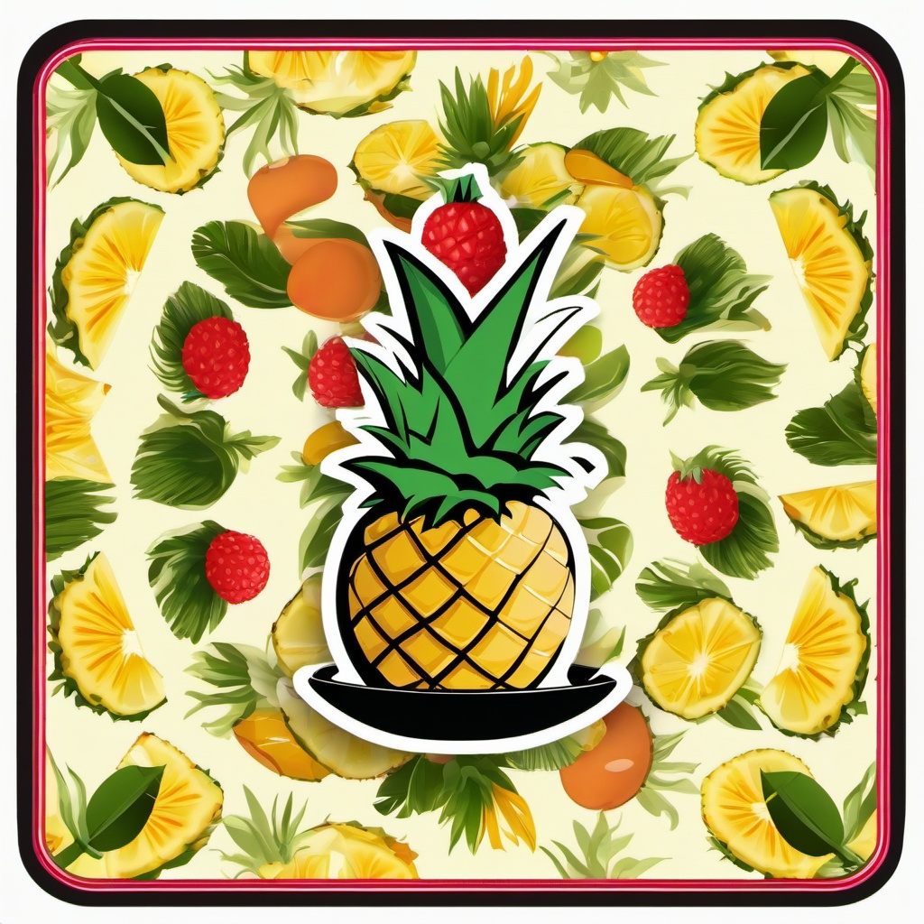 Pineapple clipart - pineapple slice on a plate  clipart