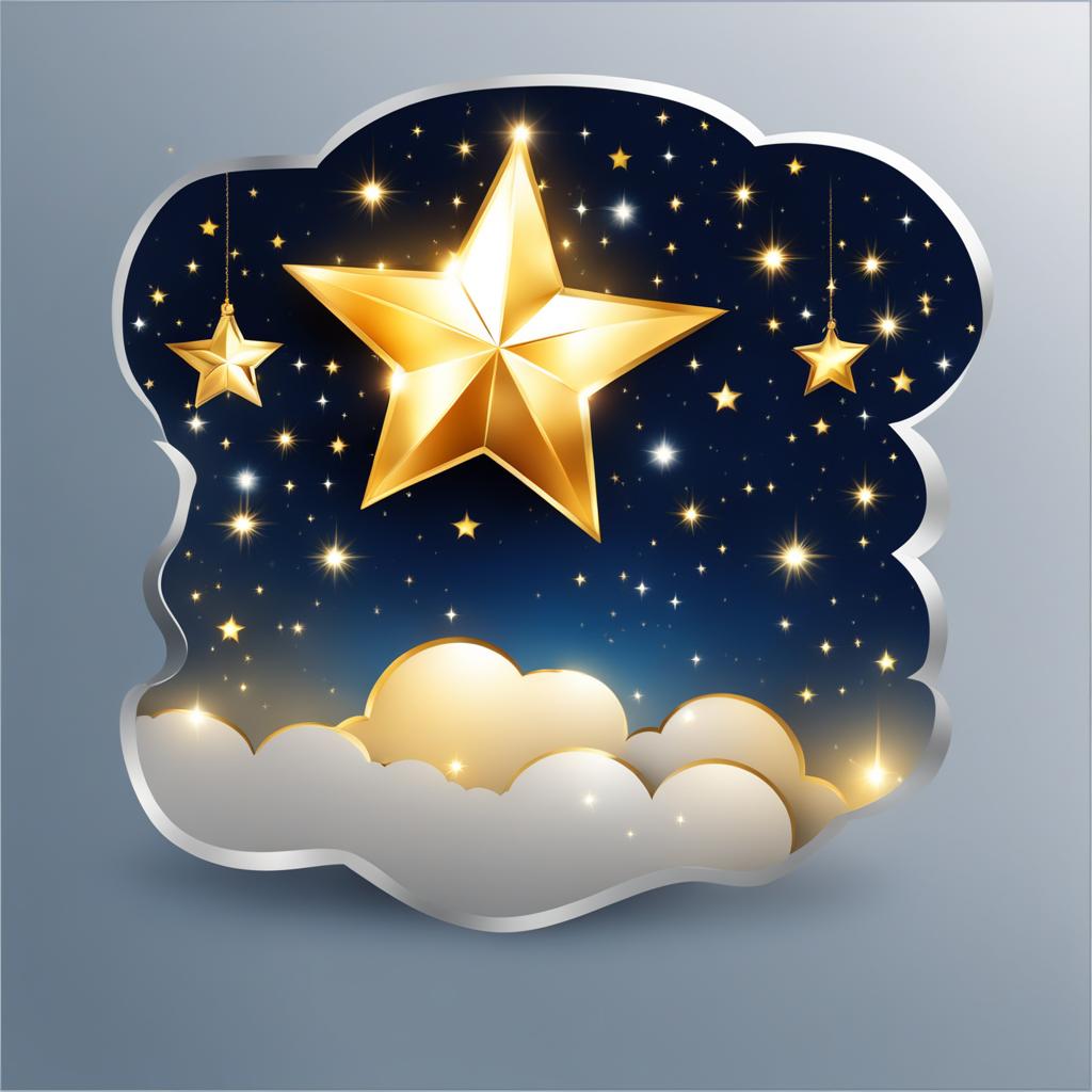 star clipart transparent background - shining in the night sky. 