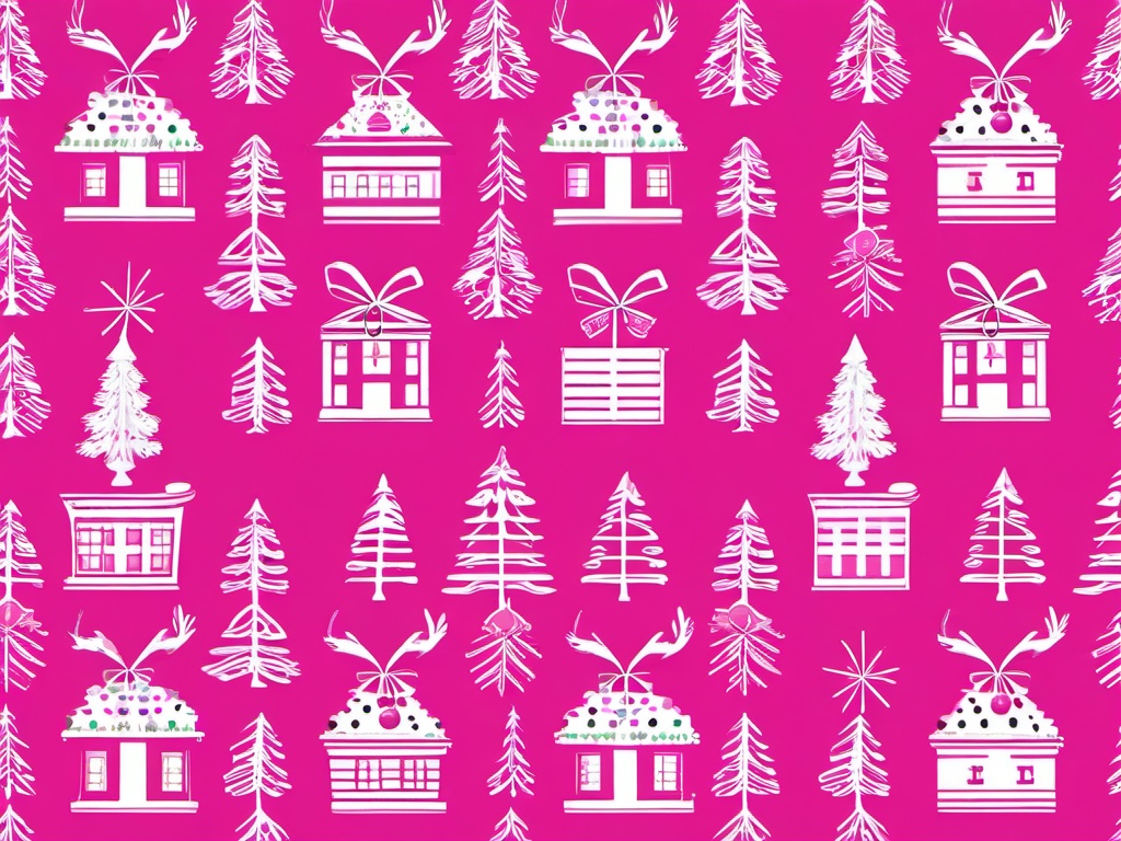 Pink Preppy Christmas Wallpaper  