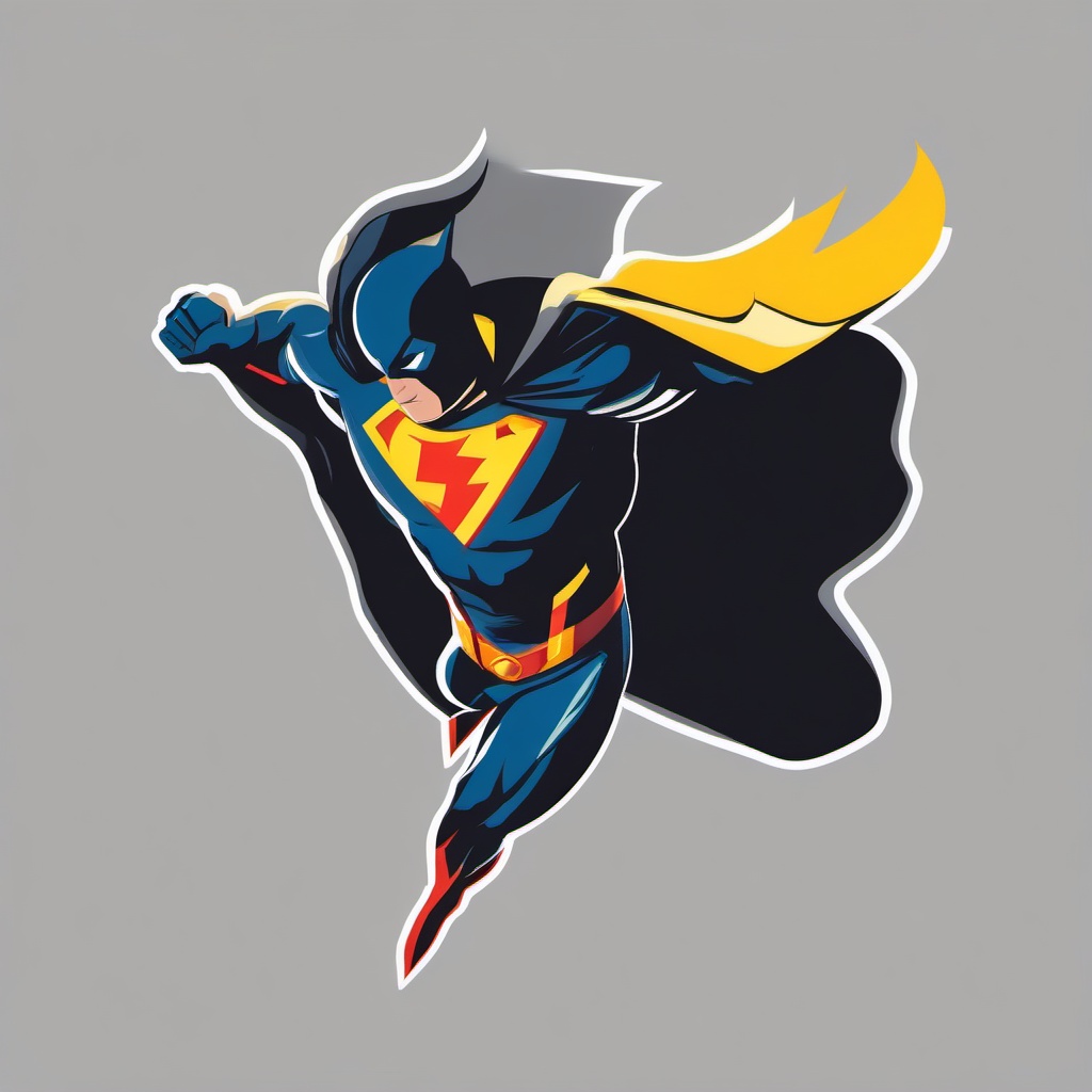 Superhero clipart - superhero with a lightning bolt emblem  color,minimalist,vector clipart