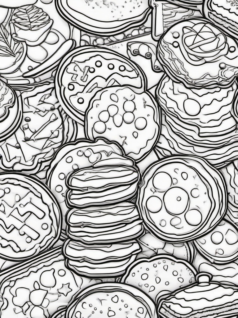 Coloring Pages Christmas Cookies  outling,coloring pages,black and whit