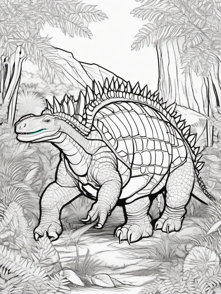 Hesperosaurus Coloring Pages - Stegosaur with Plates  black outline printable coloring page