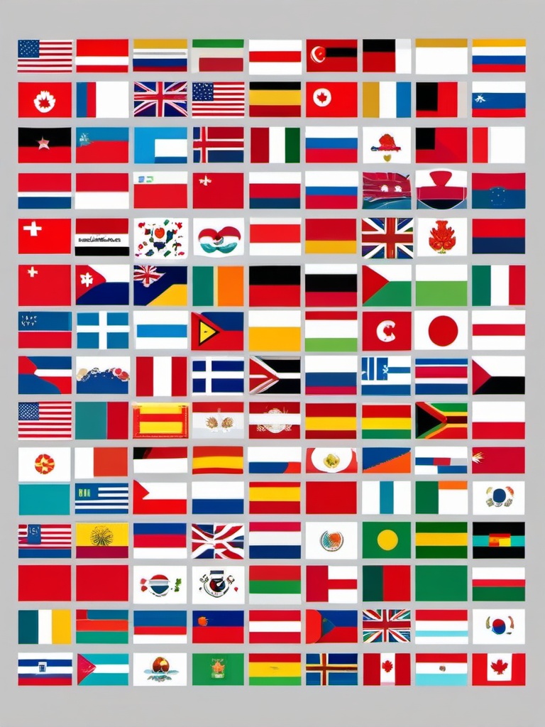 Flag clipart - Flag icon representing countries and nationality,  color clipart, vector art