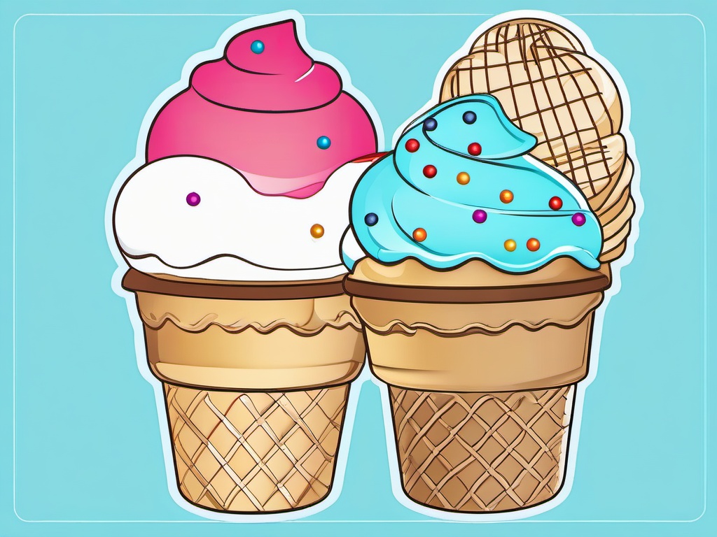 Ice cream cone with three scoops and sprinkles  simple coloring pages