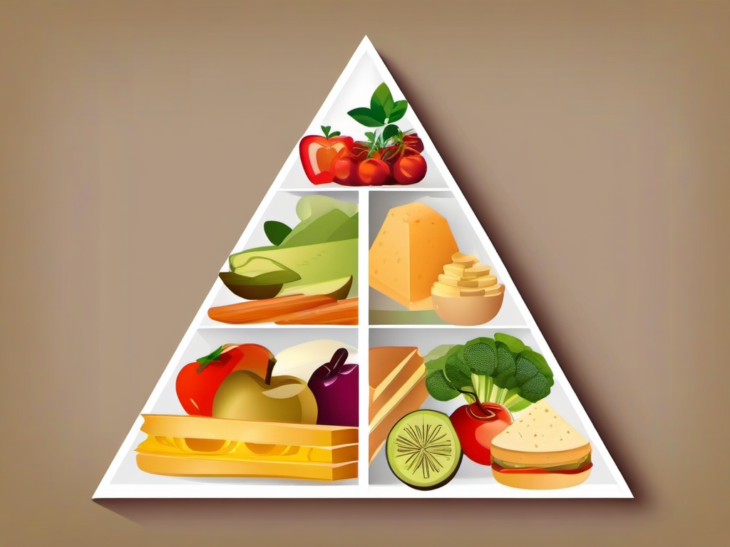 Food clipart - food pyramid illustrating healthy choices  