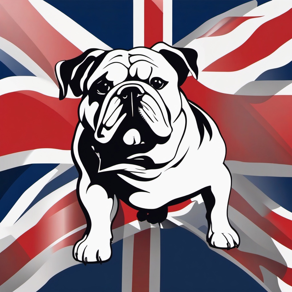 British Bulldog Clipart,Illustrating a school spirit poster with British bulldog clipart  simple, 2d flat