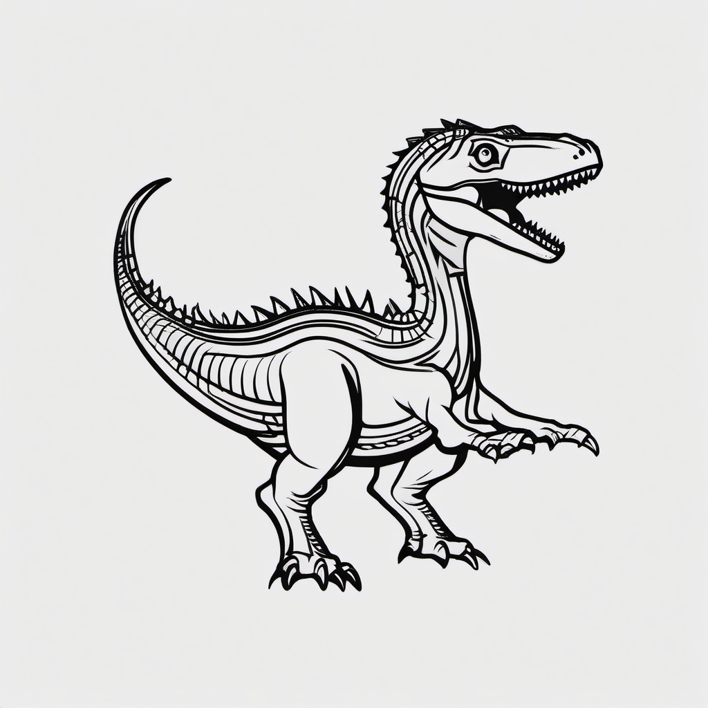 Dino Tattoo Minimalist - Embrace simplicity with a minimalist and stylish dino-themed tattoo.  simple vector color tattoo,minimal,white background