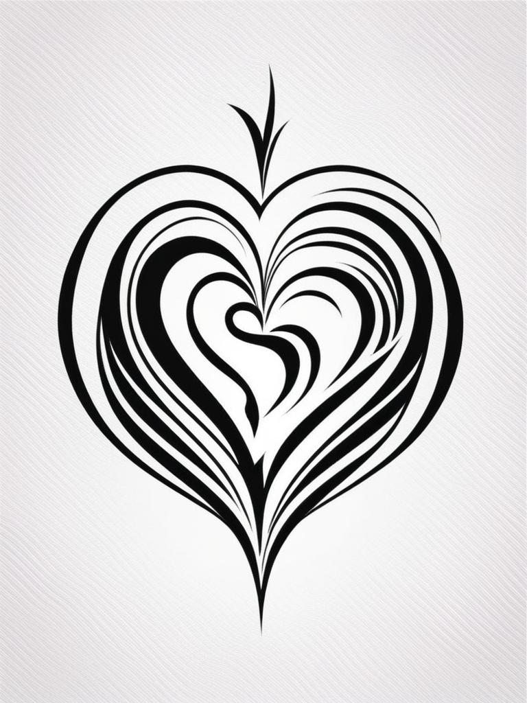 heartbeat tattoo black and white design 