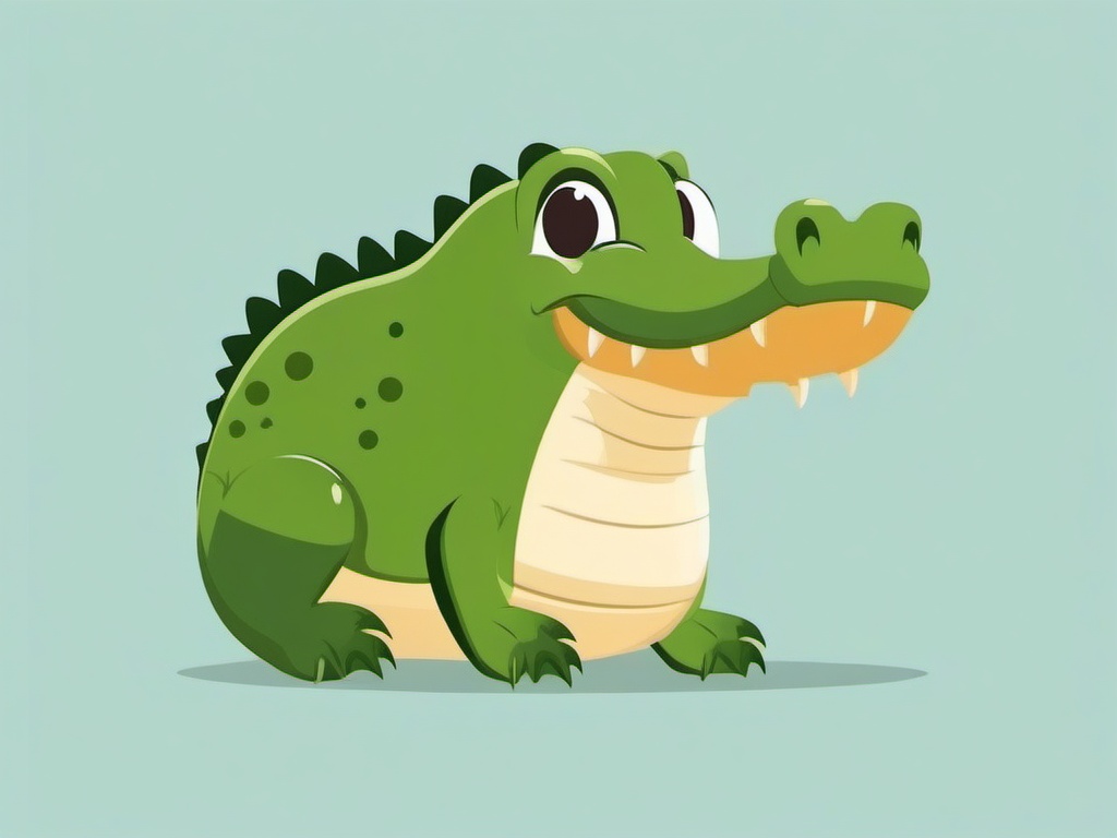 Crocodile cartoon  minimal, white background